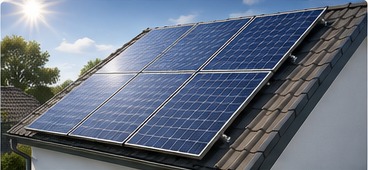 Solarthermieanlage auf einem Hausdach